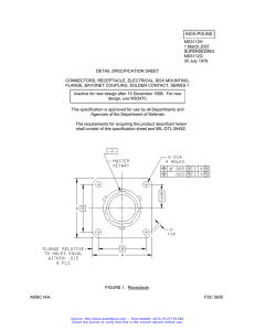 detail specification sheet connectors, receptacle