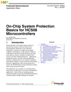 AN3305, On-Chip System Protection Basics for S08 Microcontrollers