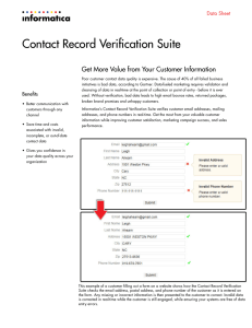 Contact Record Verification Suite