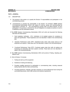 Building Systems Commissioning Specifications