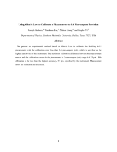 Using Ohm`s Law to Calibrate a Picoammeter to