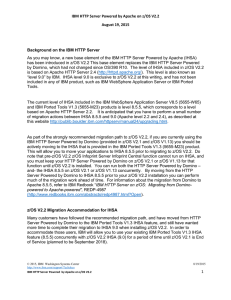 IBM HTTP Server Powered by Apache on z/OS V2.2 August 19