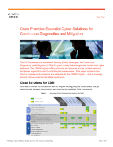 Cybersecurity for Continuous Diagnostics and Mitigation