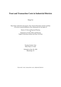 Trust and Transaction Costs in Industrial Districts