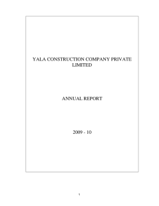 yala construction company private limited annual report 2009
