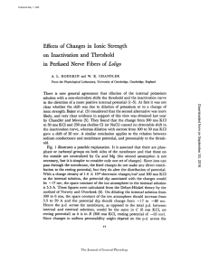 Effects of Changes in Ionic Strength on Inactivation and Threshold in