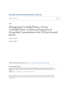 Management Controlled Firms v. Owner Controlled Firms