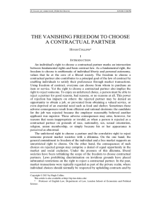 The Vanishing Freedom to Choose a Contractual Partner