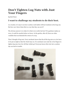 Don`t Tighten Lug Nuts with Just Your Fingers