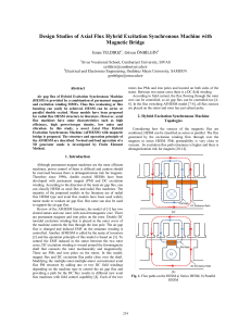 Design Studies of Axial Flux Hybrid Excitation Synchronous