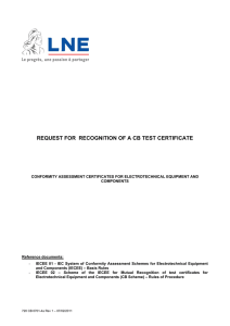 to the recognition of a CB test certificate - LNE/G-MED