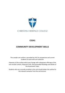 CD241 COMMUNITY DEVELOPMENT SKILLS