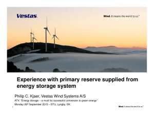 Experience with primary reserve supplied from energy storage system