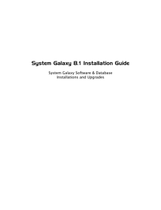 System Galaxy version 8 Software Installation Guide