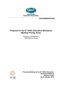 Proposal for the 6th APEC Education Ministerial Meeting Priority Areas