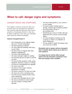 When to call: danger signs and symptoms