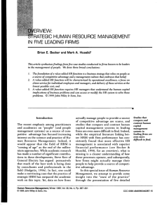 overview: strategic human resource management in five leading firms