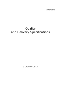Quality and Delivery Specifications