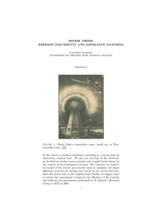 senior thesis: wireless electricity and impedance matching