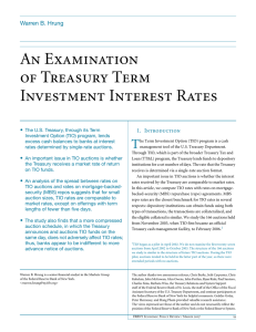 An Examination of Treasury Term Investment Interest Rates