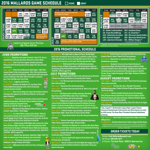 2016 mallards game schedule