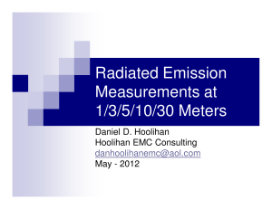 Radiated Emission Measurements at 1/3/5/10/30 Meters
