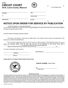notice upon order for service by publication