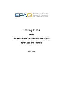 Testing Rules for Panels - European Association for Panels and