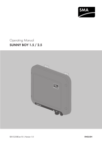 Operating Manual - SUNNY BOY 1.5 / 2.5