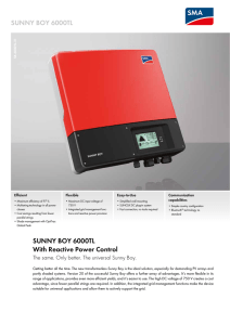 SUNNY BOY 6000TL with Reactive Power Control