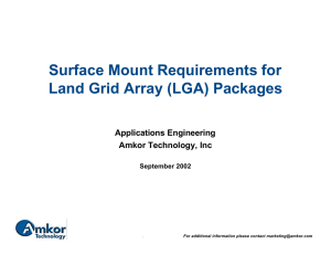 Application Notes on Surface Mount Requirements for Land Grid