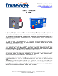 Rotary Converters - Power Capacitors Limited