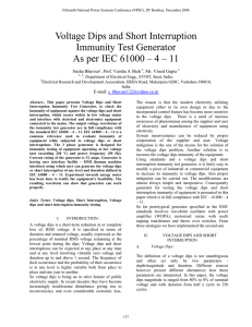 Voltage Dips and Short Interruption Immunity Test Generator. As per