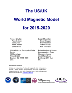 The US/UK World Magnetic Model for 2015-2020