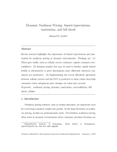 Dynamic Nonlinear Pricing: biased expectations, inattention, and bill
