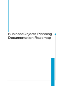 BusinessObjects Planning Documentation Roadmap