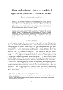 (ϕ, Γ)-modules relatifs I - Dipartimento di Matematica