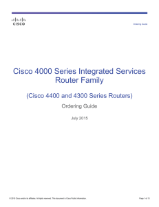 Cisco 4000 Series Integrated Services Router Family Ordering Guide
