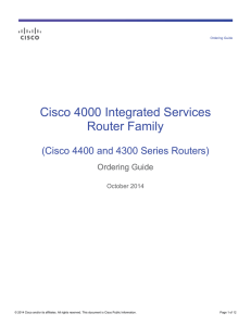 Cisco 4000 Integrated Services Router Family Ordering Guide