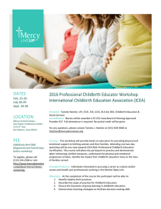 2016 ICEA Professional Childbirth Educator Workshops flier