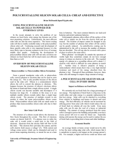 polycrystalline silicon solar cells: cheap and effective