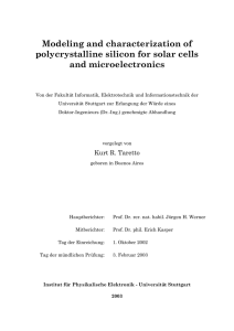 Modeling and characterization of polycrystalline silicon for solar