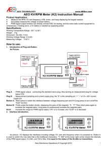 AEO KV/RPM Meter (K2) Instruction Manual