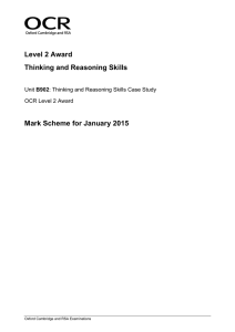 Mark scheme - Unit B902 - Reasoning and thinking skills
