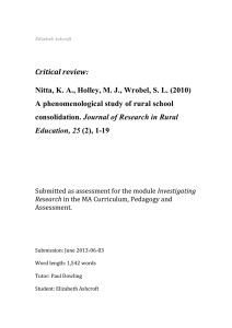 Critical review: Nitta, K. A., Holley, M. J., Wrobel, S. L. (2010) A