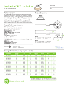 GE Lumination RX Series Downlights — Spec Sheet | IND191
