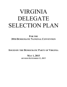 DPVA Delegate Selection Plan - Democratic Party of Virginia