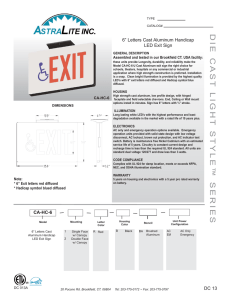 DC 013A CA-HC-6 6in Letter Cast Aluminum Handicap Exit Sign.qxd