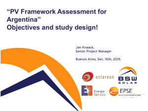 “PV Framework Assessment for Argentina” Objectives and study