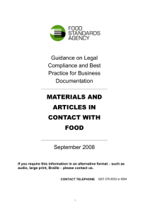 materials and articles in contact with food